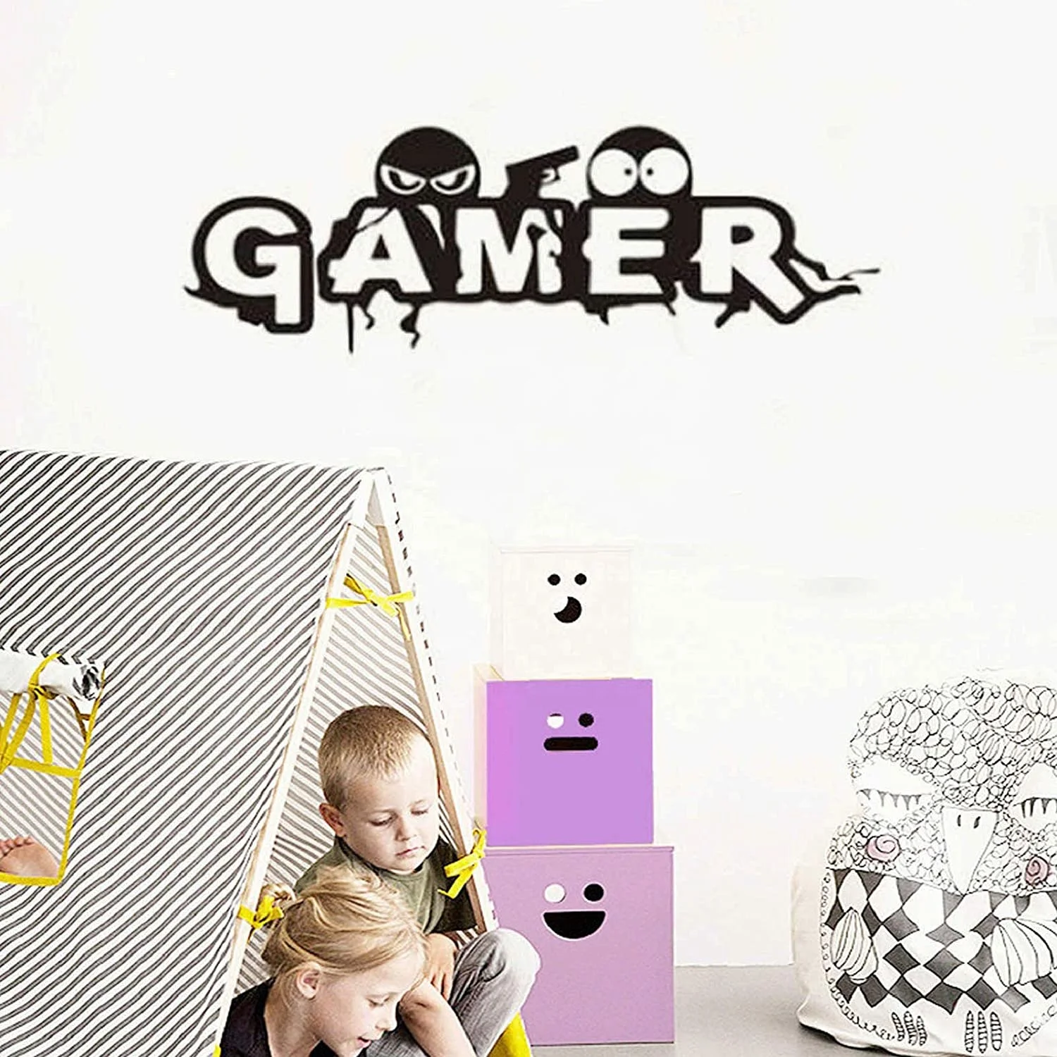 Customized Die Cut Cute Gaming Poster Murals Vinyl sticker for Dancing Nursery Boys Room Bedroom