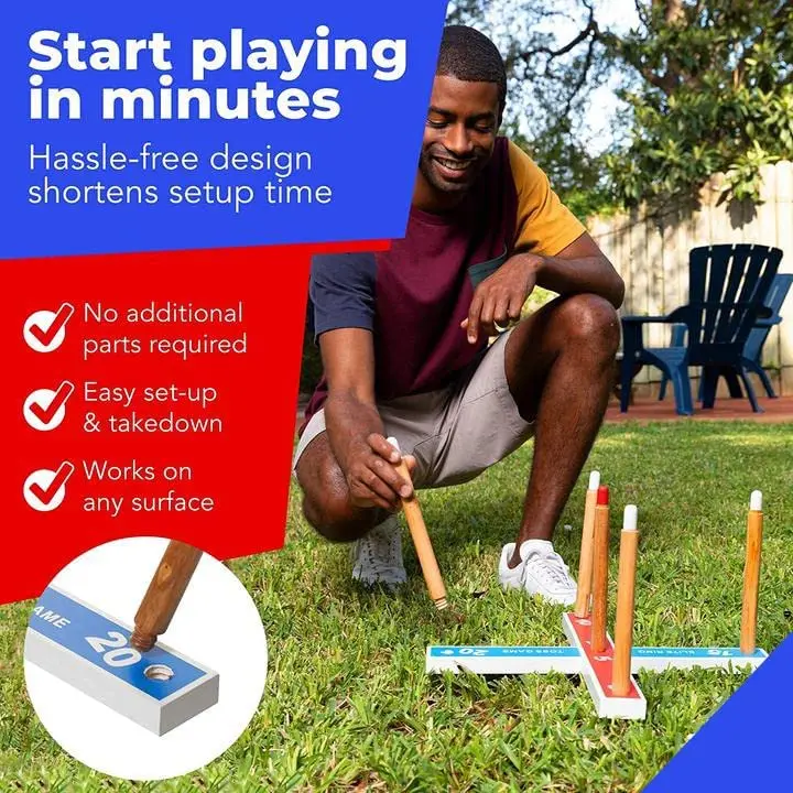 Wooden Ring toss game Yard games set Throw Games for outdoor and indoor innovative rope toy