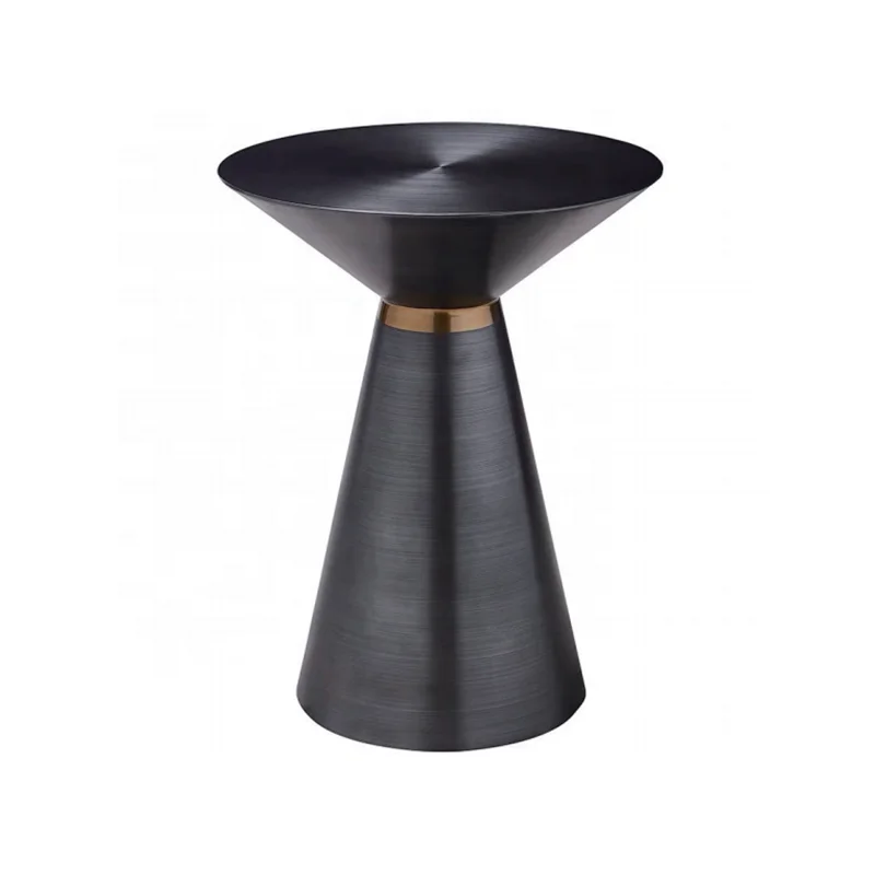 Modern Design Black Metal End Table Living Room Hotel Living Room Furniture Stainless Steel Side Table