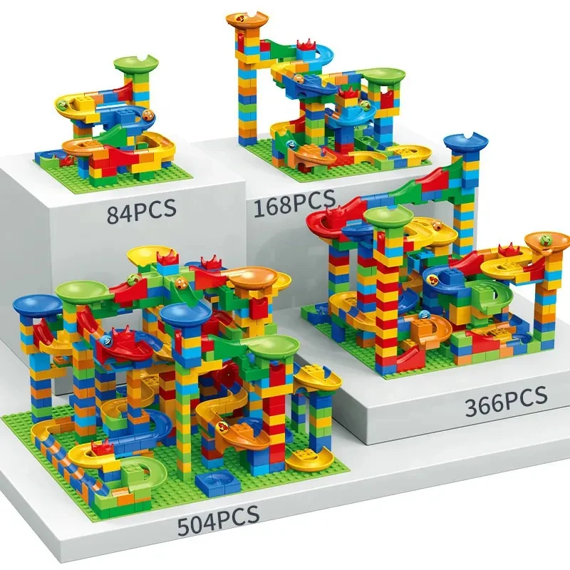 ABS Plastic Marble Run Plastic Race Kids Educational Creative Track Maze Slideway Toy Track Building Blocks