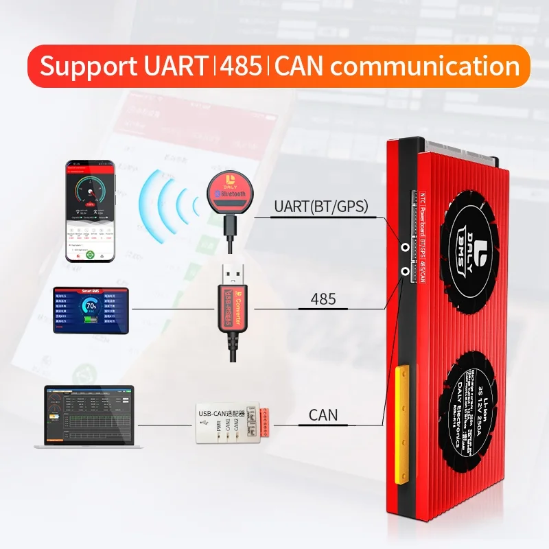  Дейли BMS 4s/8s/13s/16s UART/BT 40a 60a 100a 150a 200a 250a lifepo4 bms 4s 12v