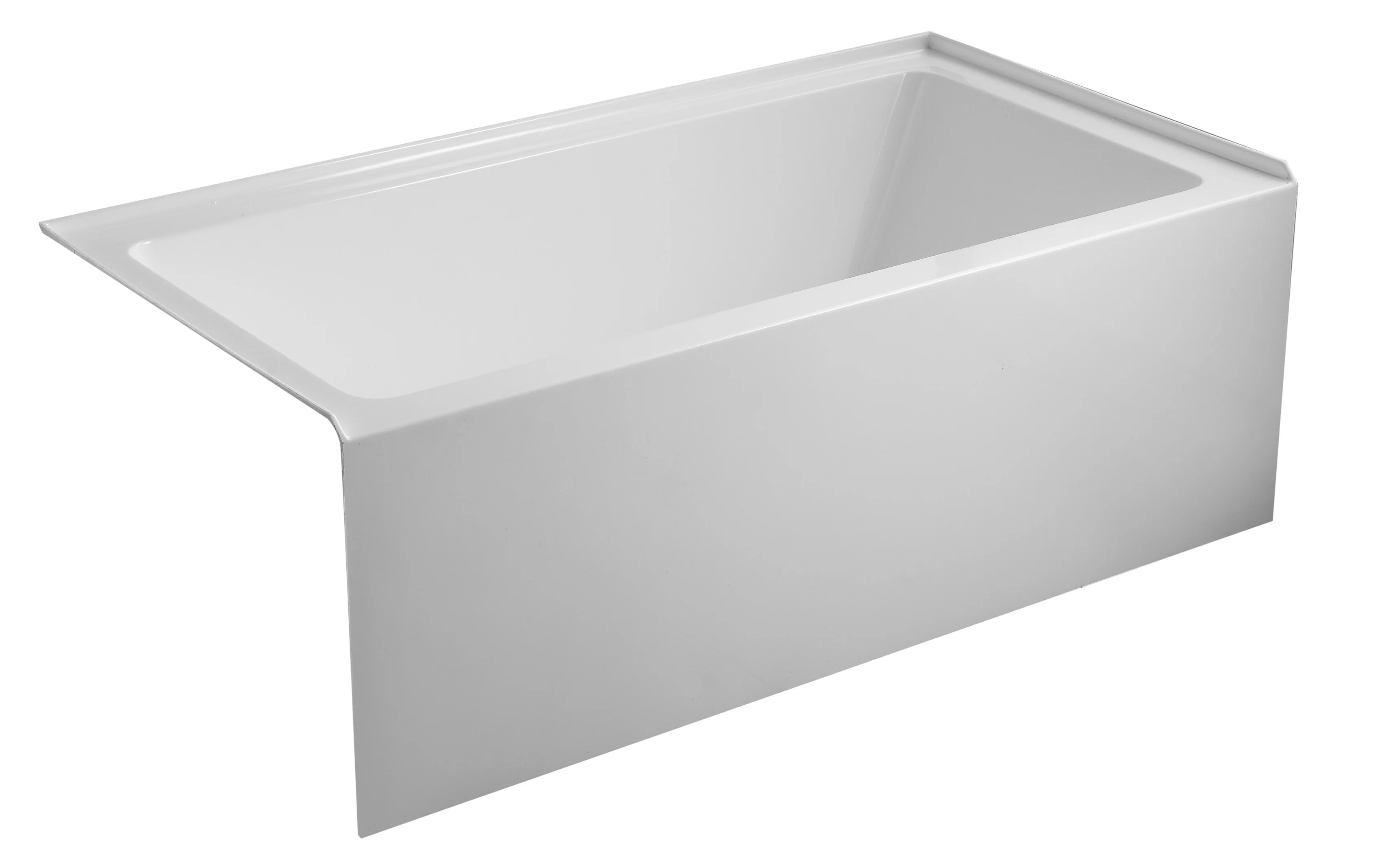 Modern Luxury Large Acrylic Bathroom Deep Soaking Corner Tubs Bath Single Skirt Freestanding Bathtub