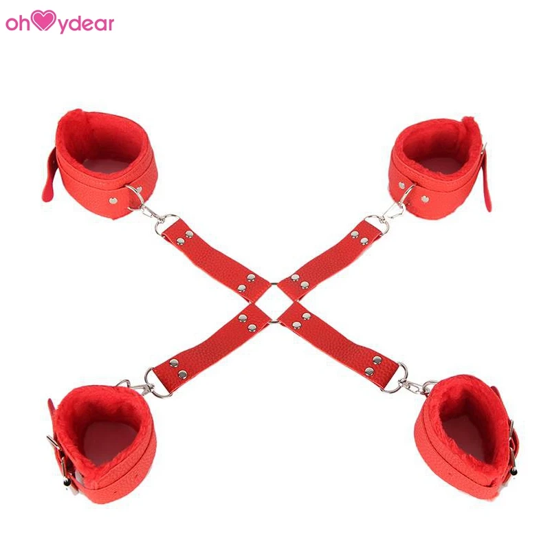 Сексуальные кожаные наручники SM бондаж с перекрестной пряжкой аксессуары для рук и ног