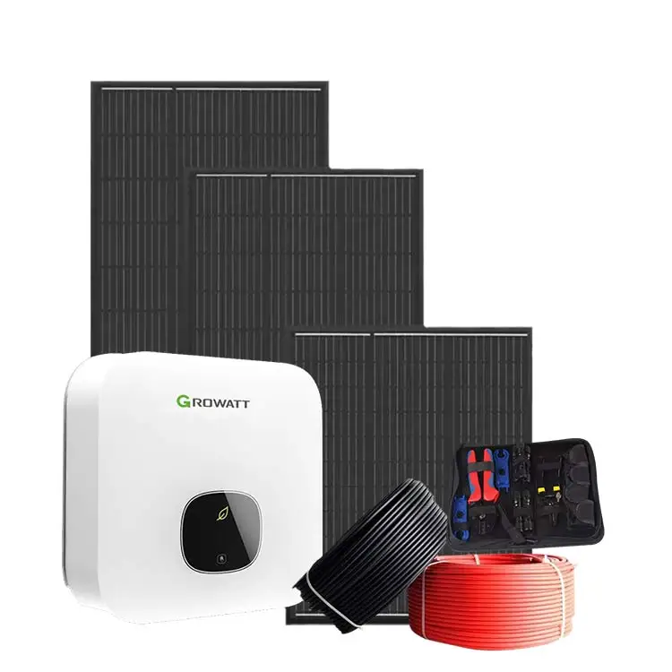 3 kw 5 kw 40kw 20kw growatt ongrid solar panel 10000w system complete home grid tied 10 kw on grid solar power system