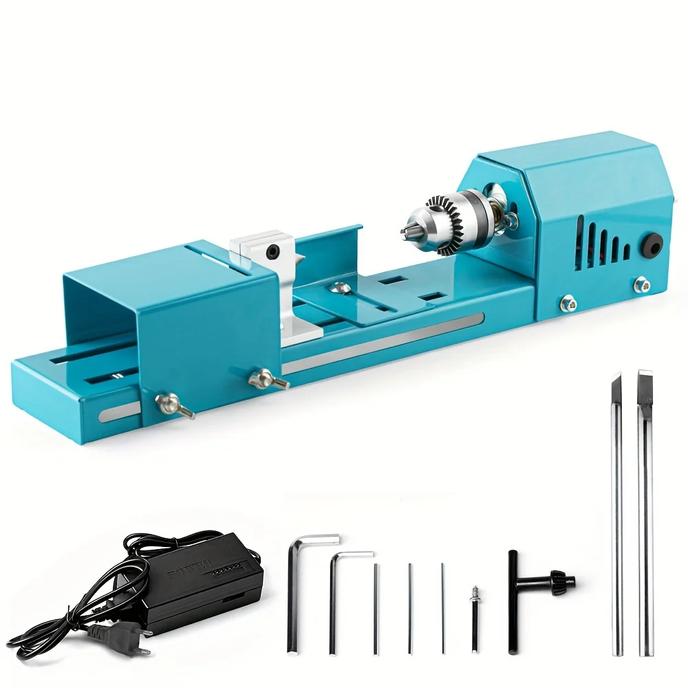 Металлический мини-токарный станок с 9 аксессуарами для инструментов деревообрабатывающий фрезерный