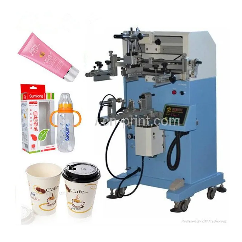 Multicolor Mug Paper Cup Bottle Cylinder Screen Printing Machine