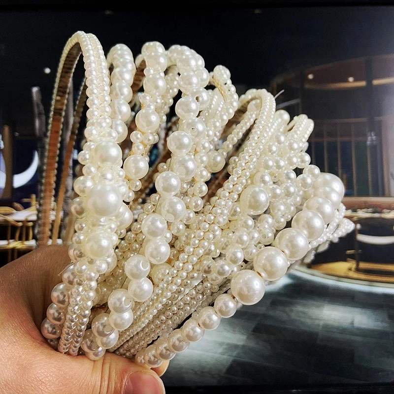 Hair Band Fashion All for Women Hair Jewelry Handmade Hair Accessories 3-10 Days Headbands M122 Kinds of Pearl Braided Pearl