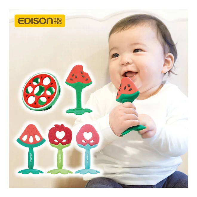Korea wholesale fruit watermelon baby teether silicone toys