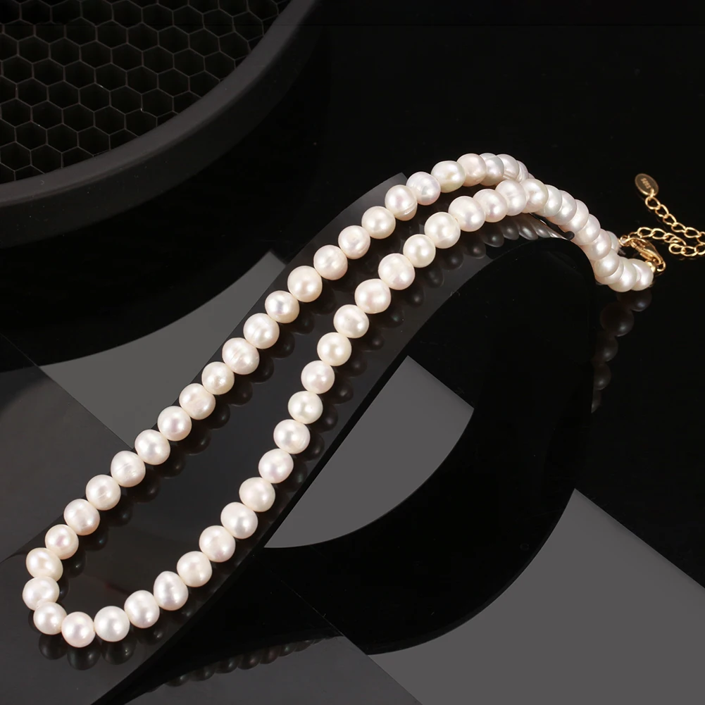 GPN25 Rinntin 925 стерлингового серебра Омар Застежка 14k позолоченный изящный колье ожерелье из искусственного пресноводного жемчуга для женщин и девочек