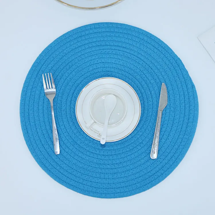customizable design 10cm cotton rope hand knitted home table mats