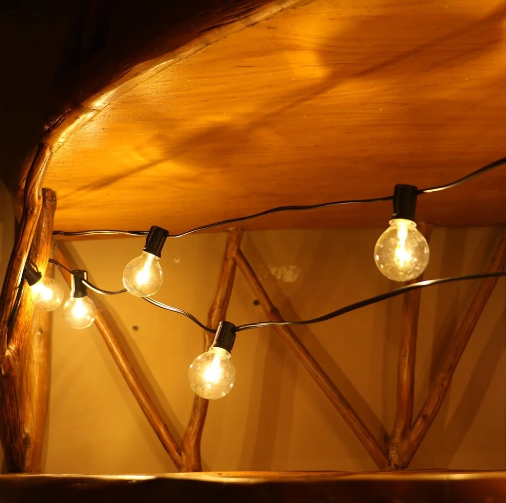 G40 Led Globe Bulb Garden Patio Tree Decorative String Lights Garland Wedding Outdoor Holiday Solar 25FT 50FT G40 String Lights