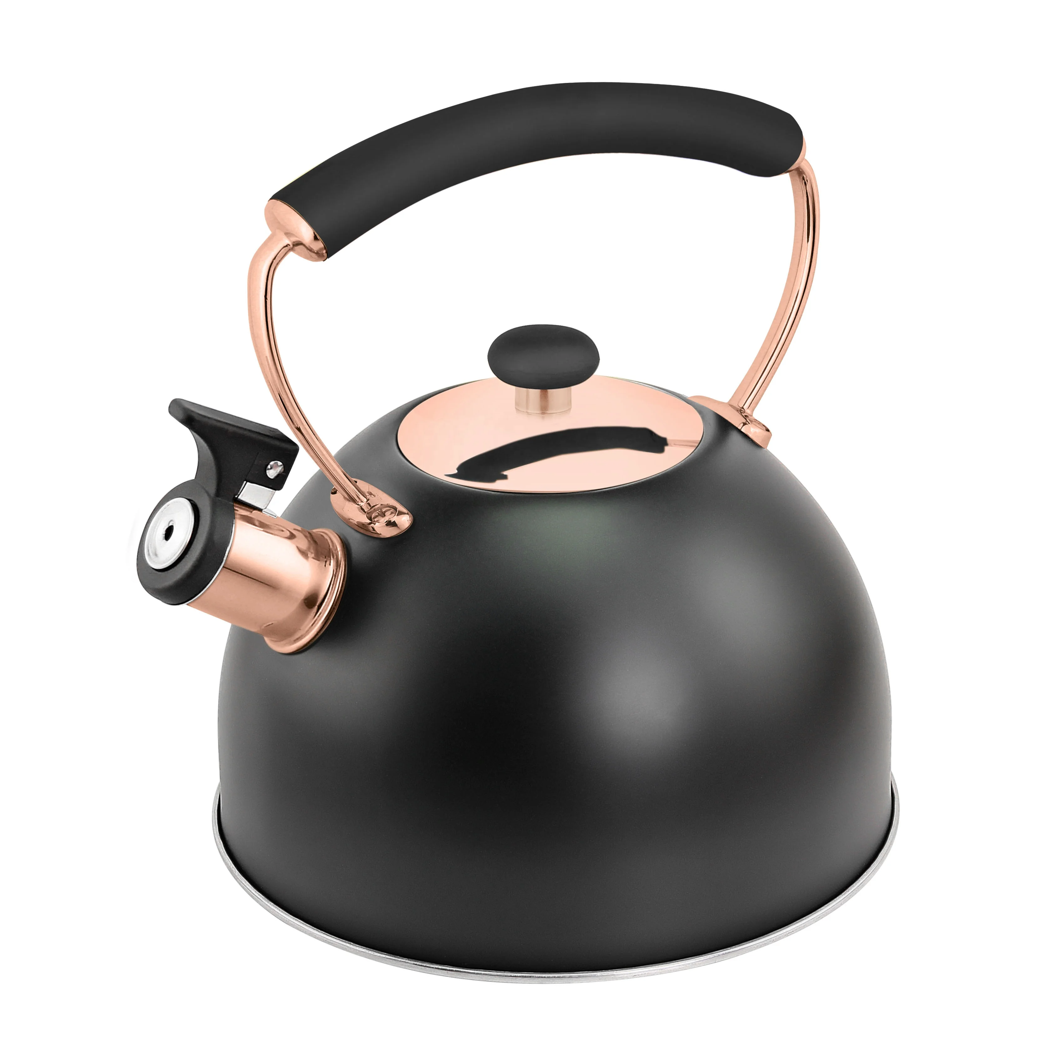 Новый Кухонный розовое золото цвет располагаться лагерем перемещения портативный горячей воды свистящий чайник из нержавеющей стали свисток чайник