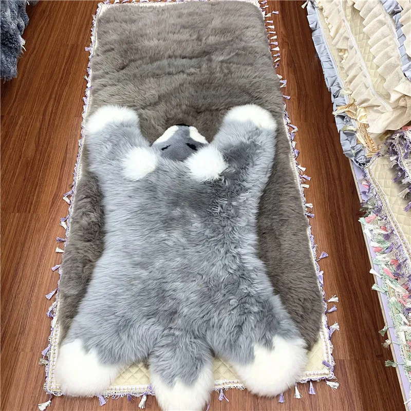 
 Новинка 2021, пушистый шерстяной ковер, мягкий коврик с медведем, меховые коврики, коврики и коврики, шерстяной коврик  