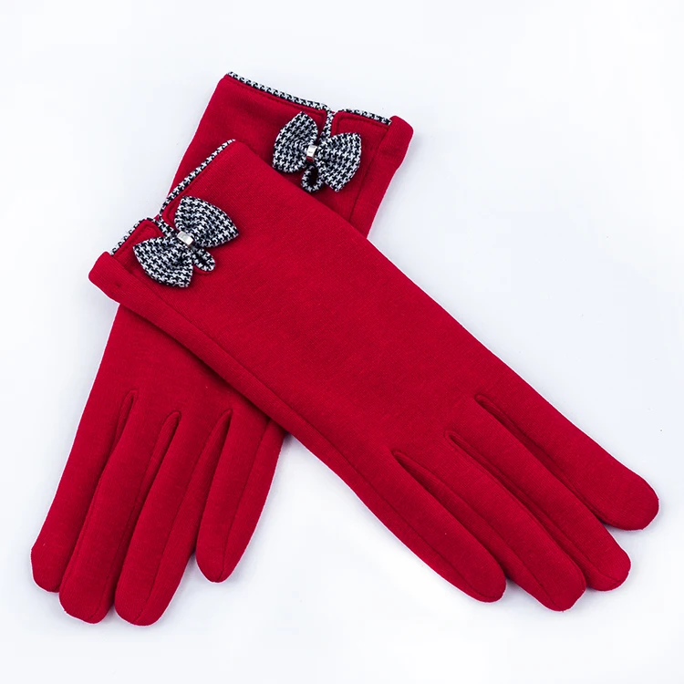 Hot Sale Popular Smart Phone Fingertip Touch Ladies Bow Knot Decor Gloves