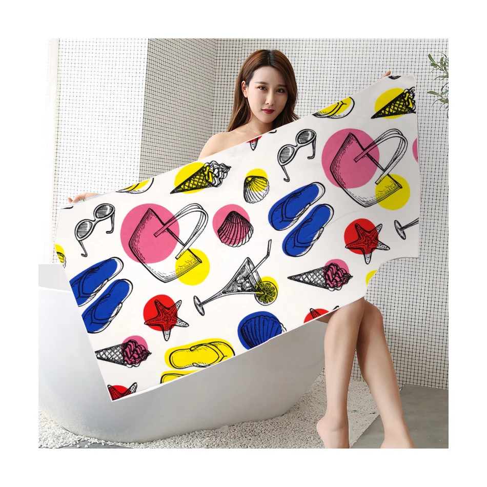 250 Gsm Quick Fast Dry Sand Free Proof personalized designer Microfiber Pool Beach Towel funny