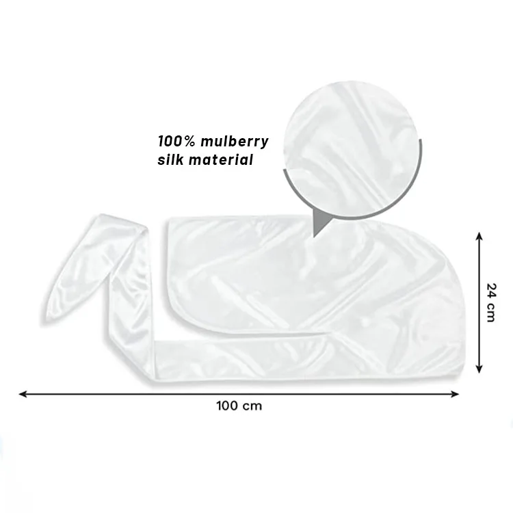 custom logo High quality men pure silk bonnets and durags luxury 100% mulberry silk durags for women