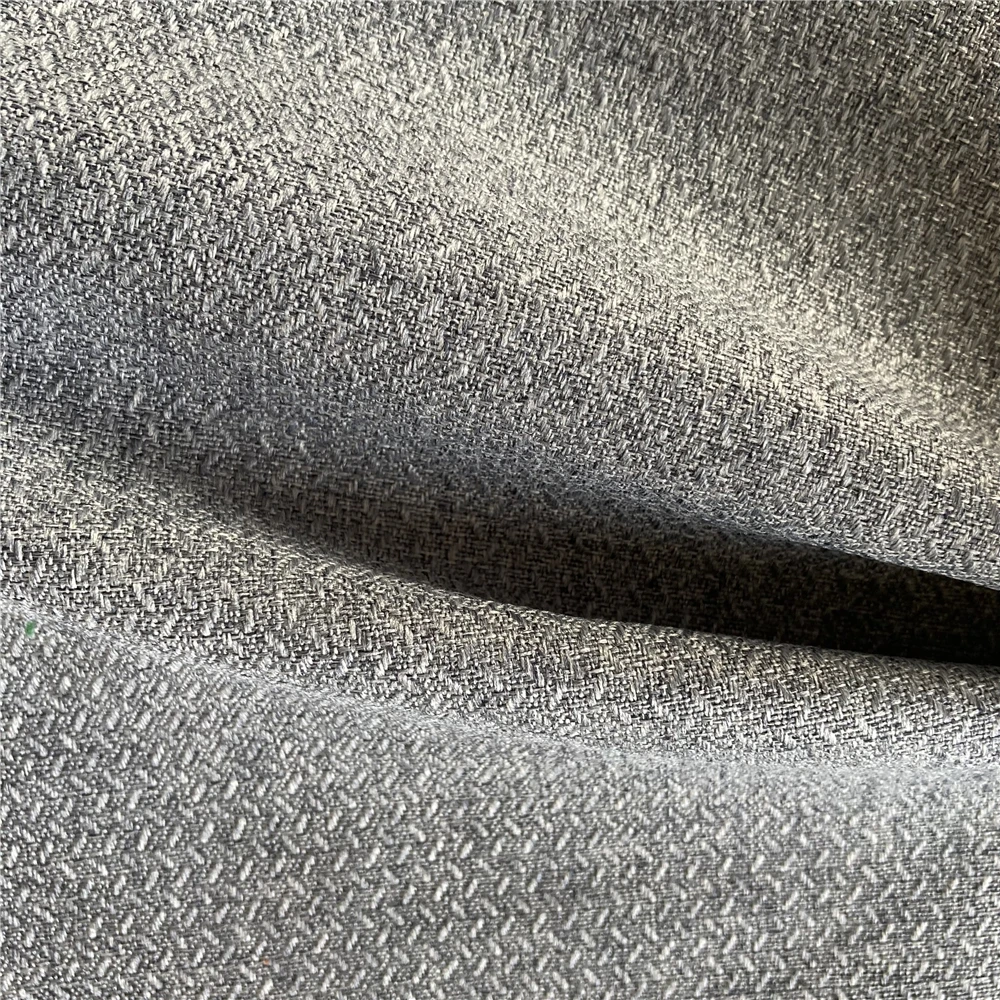 100% Polyester Imitated Linen Textile Upholstery Sofa Fabric Wheatear Linen Look Woven Stripes Design Plain Style