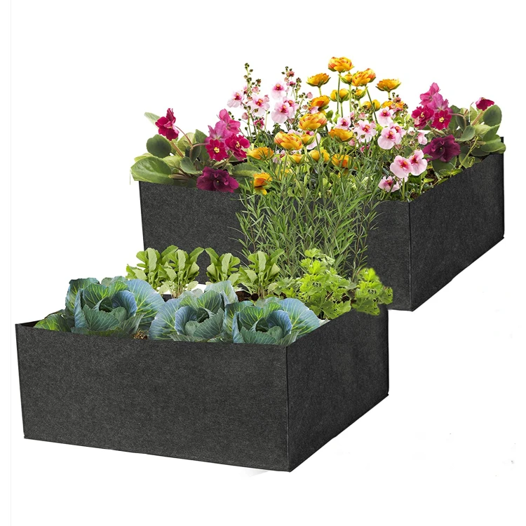 Plant Grow Bag Non Woven Breathable Rectangle Thick Felt Tomato Vegetable Grow Bags Garden Planter Pot Container Blue Grow Bag