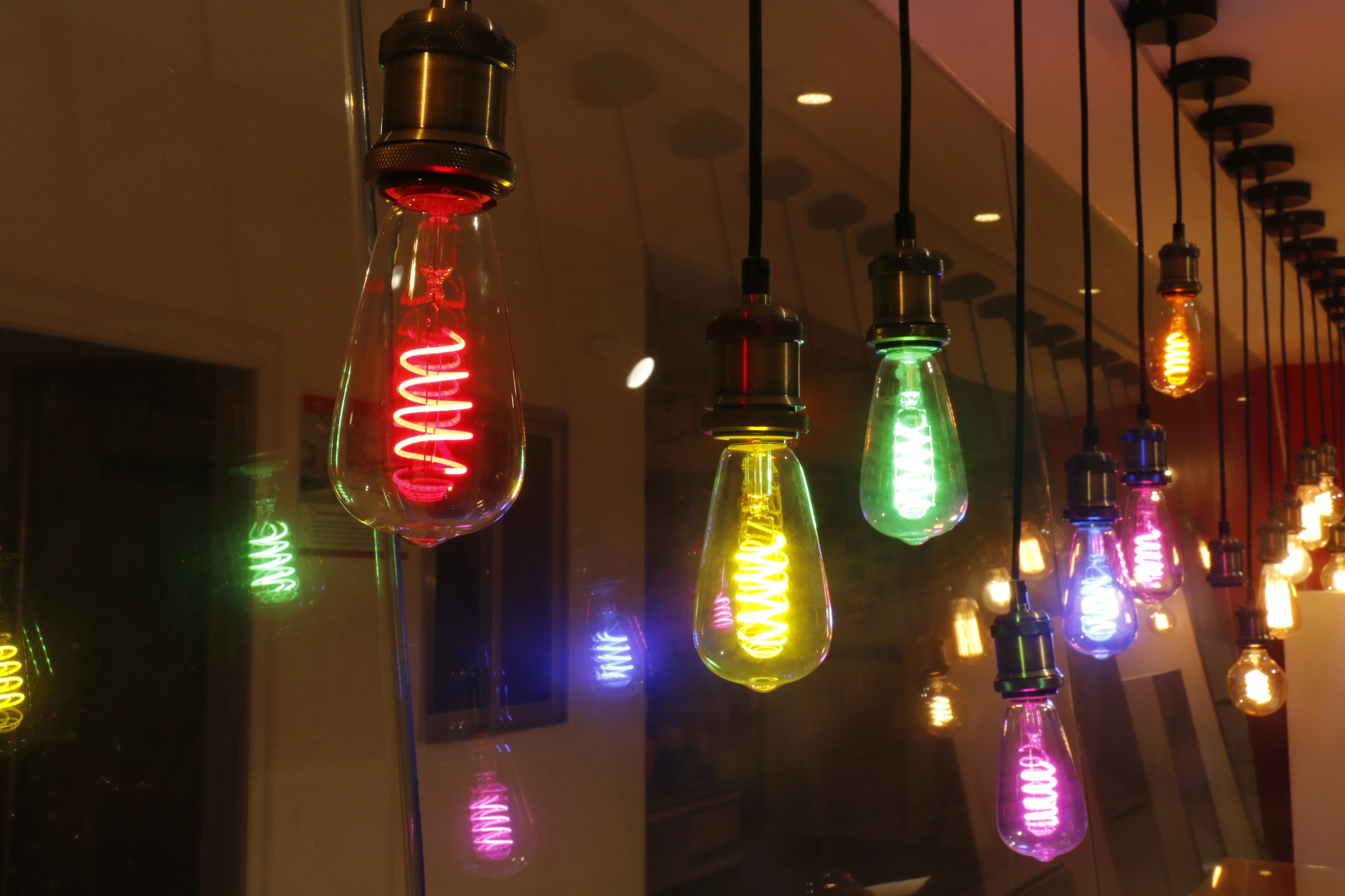 LED Colorful Filament bulbs ST64 220-240V 4W  for Christmas decoration 5W led filament