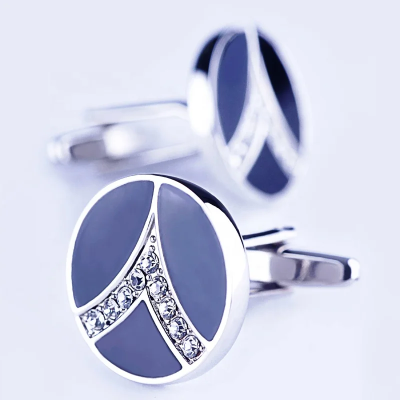 crystals cuff link cheap factory price semi-precious stone inlaid cufflink for men suits
