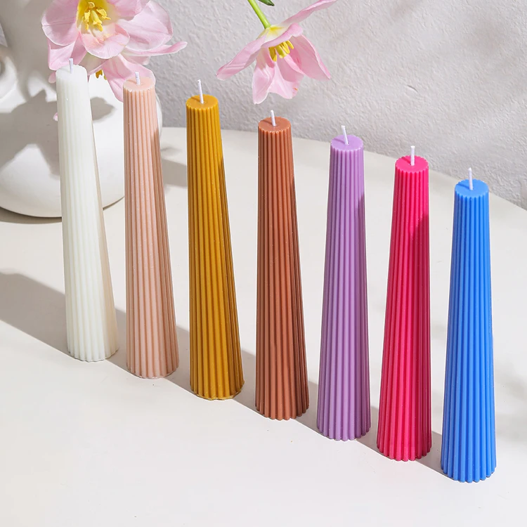 Roman Soy & Beeswax Candle Unscented ribbed candles Home Decor Wedding Gift Table Candle