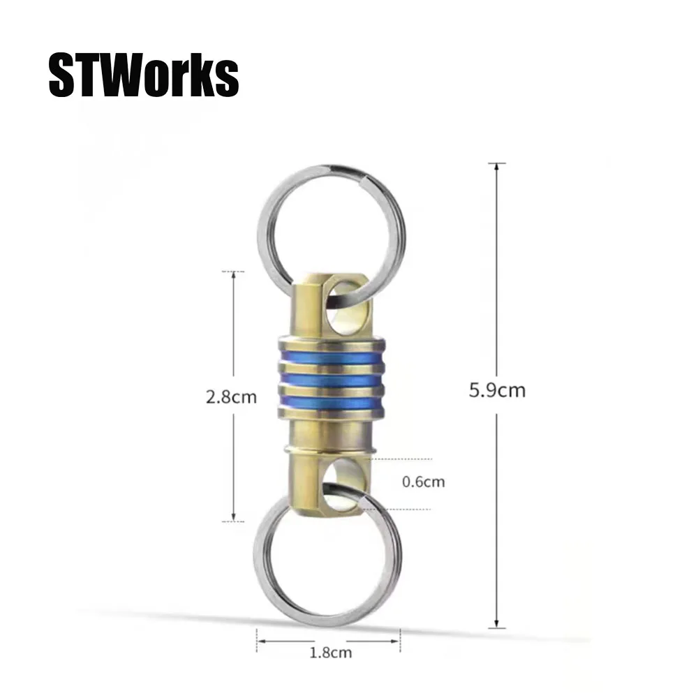 Titanium EDC tool carabiner key ring hook connecting buckle universal joint key chain