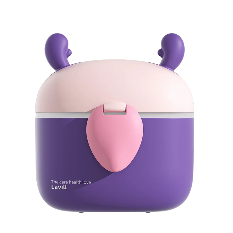 Large Capacity Portable Baby Milk Powder Storage Tank with Cartoon Pattern Sub-Packages&Moisture Protection for Travel Use