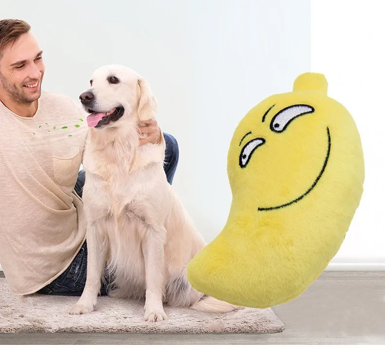 Wholesale Creative Durable Microphone Guitar Speaker Simulation Squeakly Pet Dog Toy Mini Fruit Soft Stuffing Plush Dog Toy