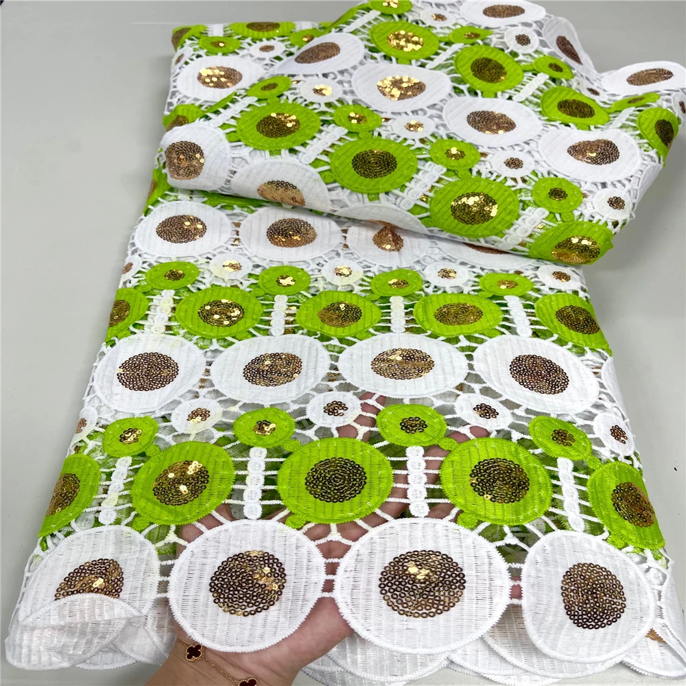 Good quality red and white guipure lace embroidery with stones 5 yards net lace big party