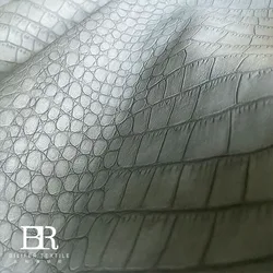 Custom matte crocodile embossed PU synthetic leather clothing leather fabric for jacket for bag