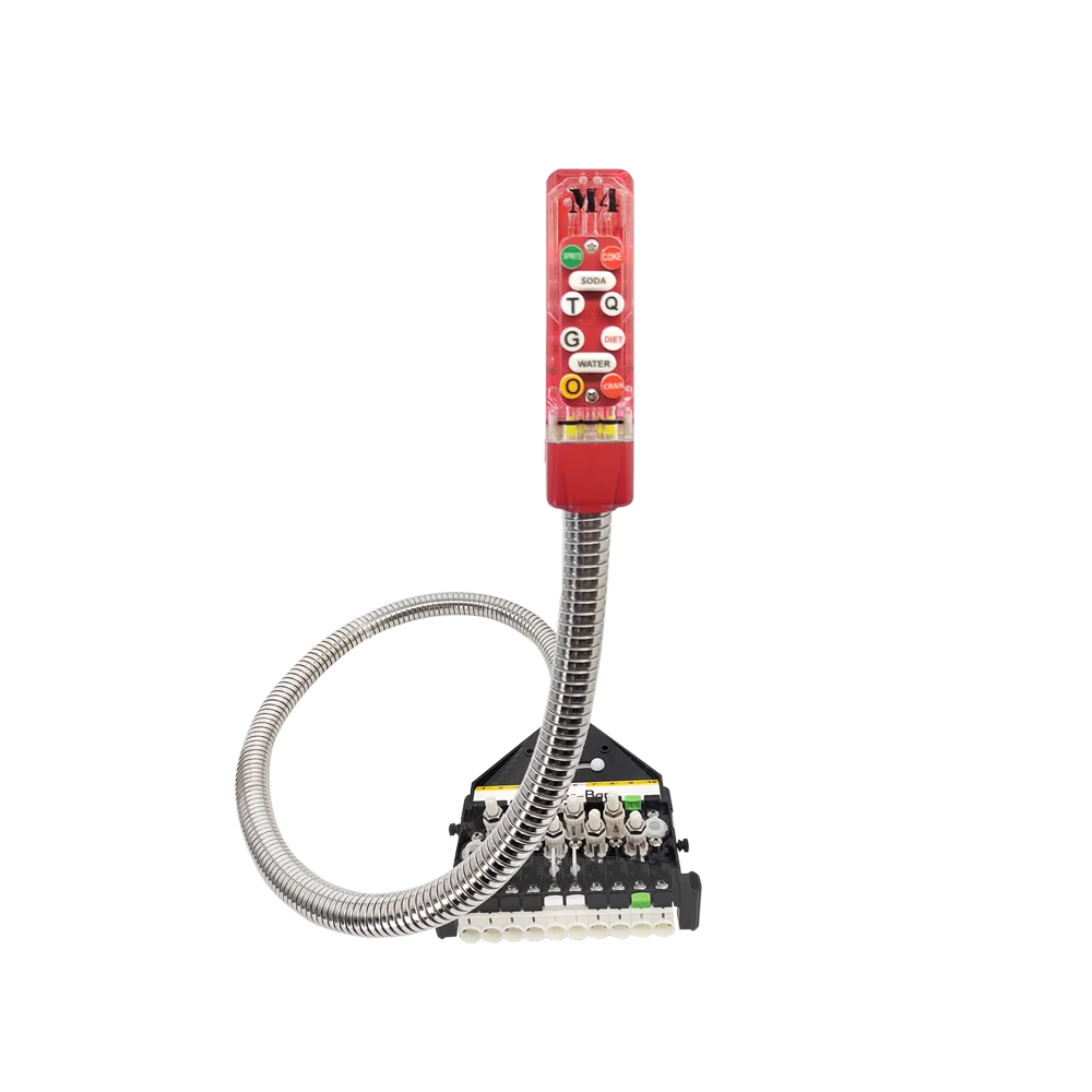 Automatic soda fountain bar gun system with under counter chiller to dispense post mix soda cola