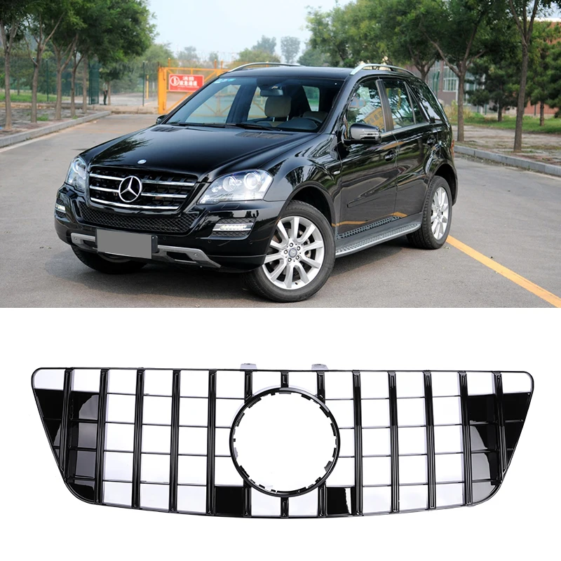 Front Bumper Panamericana GT Grill Style For Mercedes Benz ML class W164 300 350 450 500 Grille 2009-2011 Black Silver
