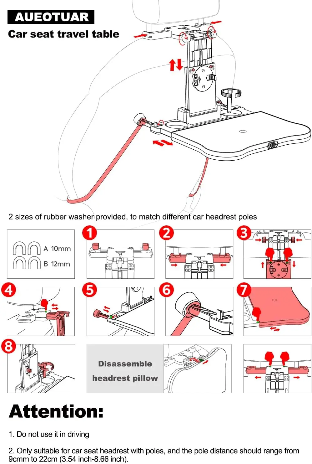 Car Back Seat Tray Table-Stable Foldable Auto Backseat Food Trays Desk,Multifunctional Adjustable Travel Tray with Drink Holder