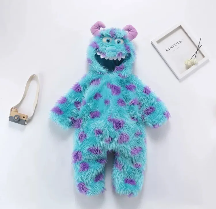 2024 Halloween Kids Dinosaur Spooky Cute Costume Dinosaur Halloween Cosplay Costumes blue haired monster