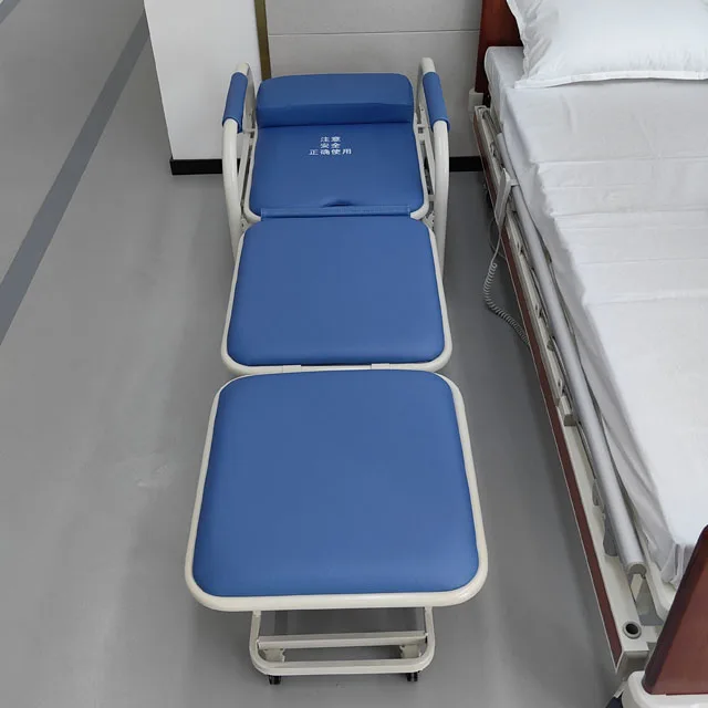 HAOHAN 059 Hospital Convertible Reclining Attendant Foldable Patient Family Accompany Escort Chair Folding Accompany Chair Bed