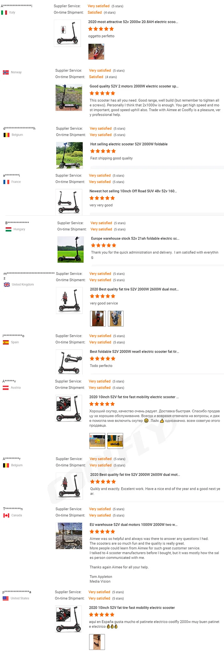 Europe warehouse china electric scooter 1000w 52v 21ah dual motor electric scooter 2000w with LED side lights for wholesale