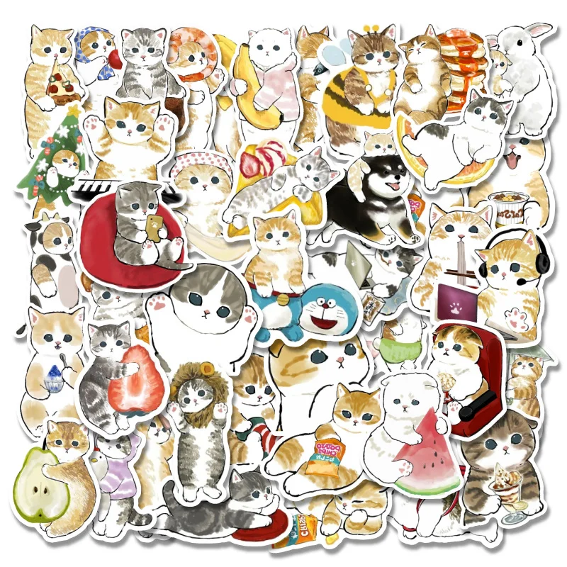 50PCS cute cartoon  anime pop funny art cartoon funny  toy cat dog animal stickers for boys girls children