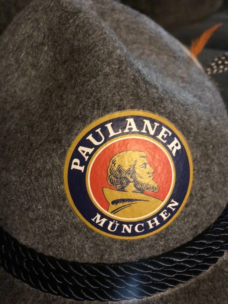 Серая фетровая шляпа Paulaner Munchen с напечатанным логотипом