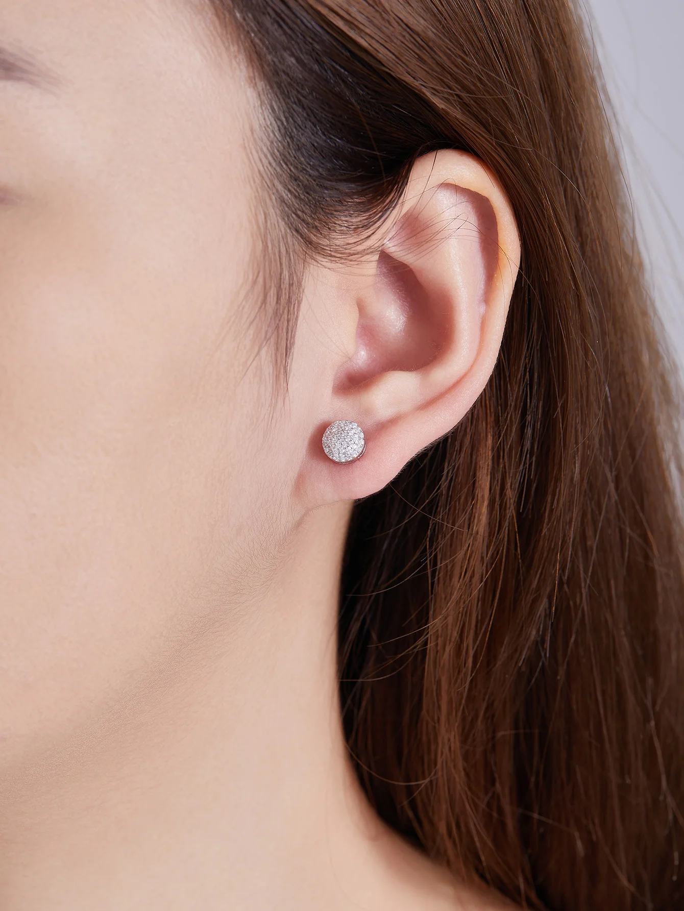 Round Brilliant Flower Iced Out GRA 1.0mm Moissanites Diamond 925 Silver Fine Jewelry Moissanite Stud Earrings for Woman