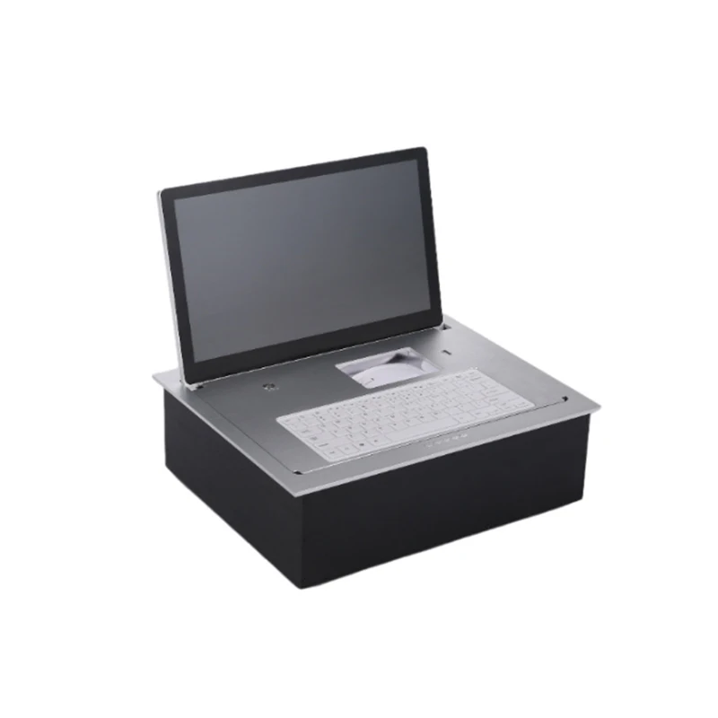 Flip up LCD Monitor Lift Motorized LCD Computer Lift Monitor Desk Hidden LCD Lifting Mechanism for Conference Room