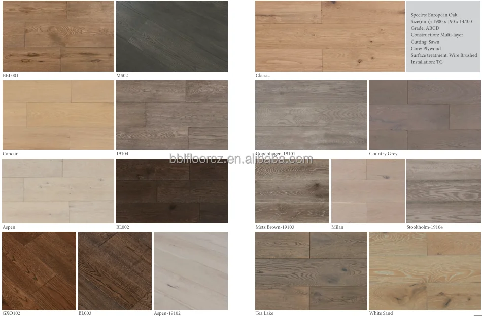 BBL low cost 3 layer AB grade engineered oak hardwood solid wood flooring
