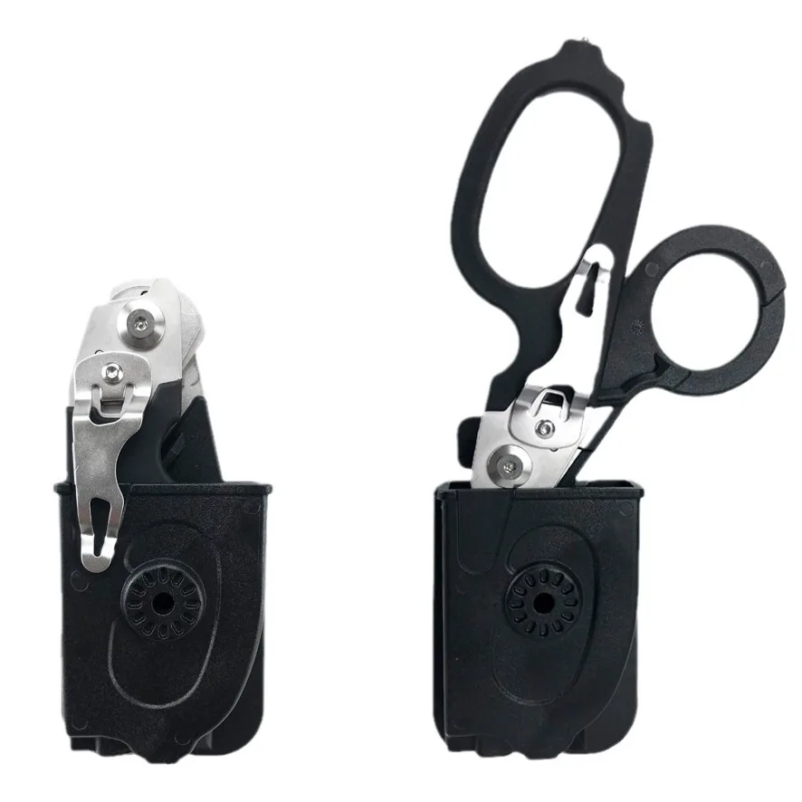 Multifunction Mini Portable Emergency Raptors Shears Stainless Tactical Folding Scissors Outdoor Survival Tool with scabbard