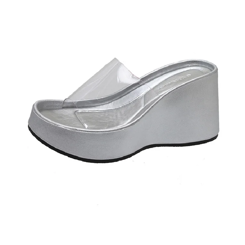 L0428 Fashion Platform Slippers Increased Wedge Heels Women S Sandals 2024