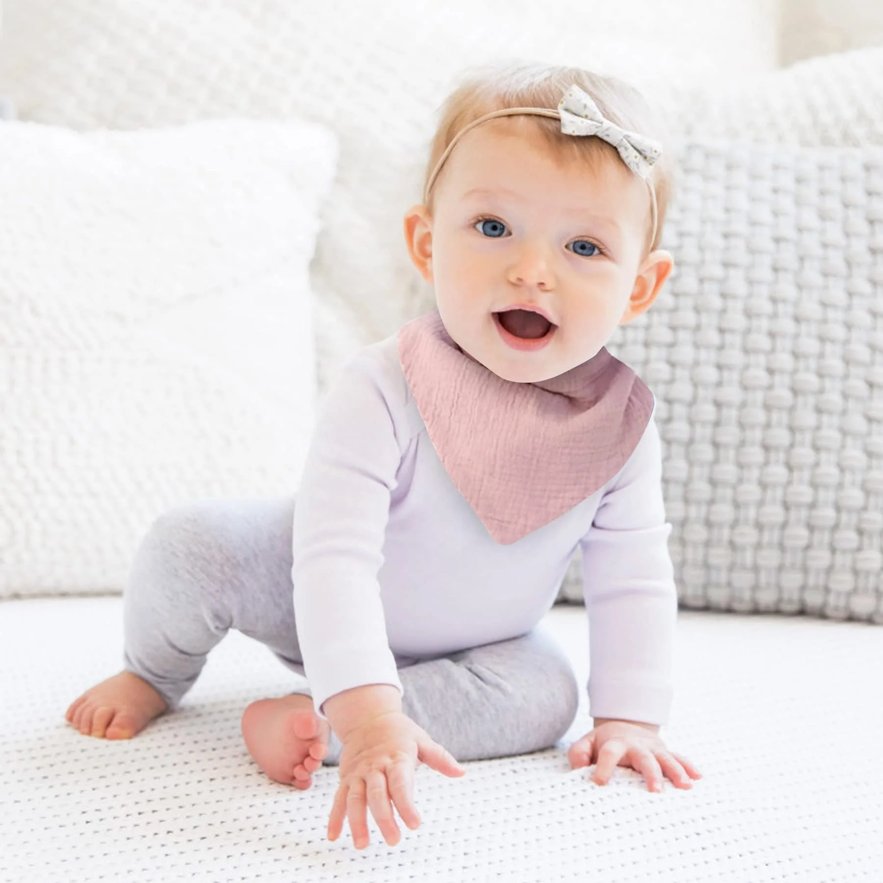 Muslin Baby Solid Bibs Baby Bandana Drool Bibs Colors Bib for Babies for Unisex Boys Girls Solid 100% Cotton Plain Dyed Support