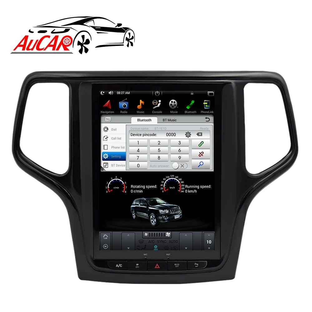  Автомагнитола AuCAR 10 4 дюйма Tesla Android для Jeep Grand Cherokee черная 2011-2017 сенсорный экран стерео видео GPS мультимедиа BT 4G