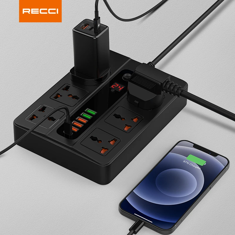 USB Cable Charger intelligent bar plugs home and office overload protection switch socket multi-hole high-power junction board