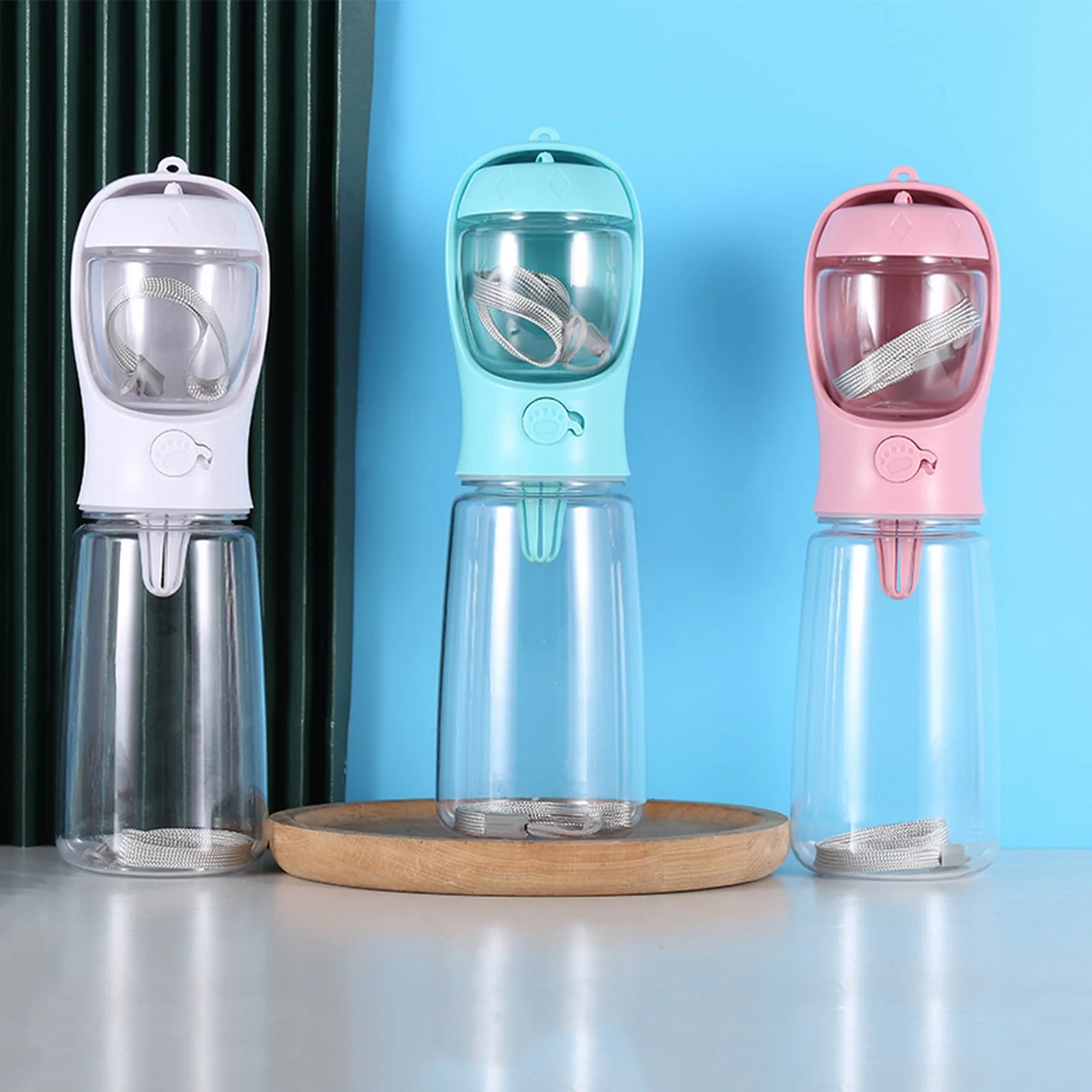 Factory Wholesale Portable 2 IN 1 Pet Dog Water Bottle 350 ML And 500ML Pet Bottles