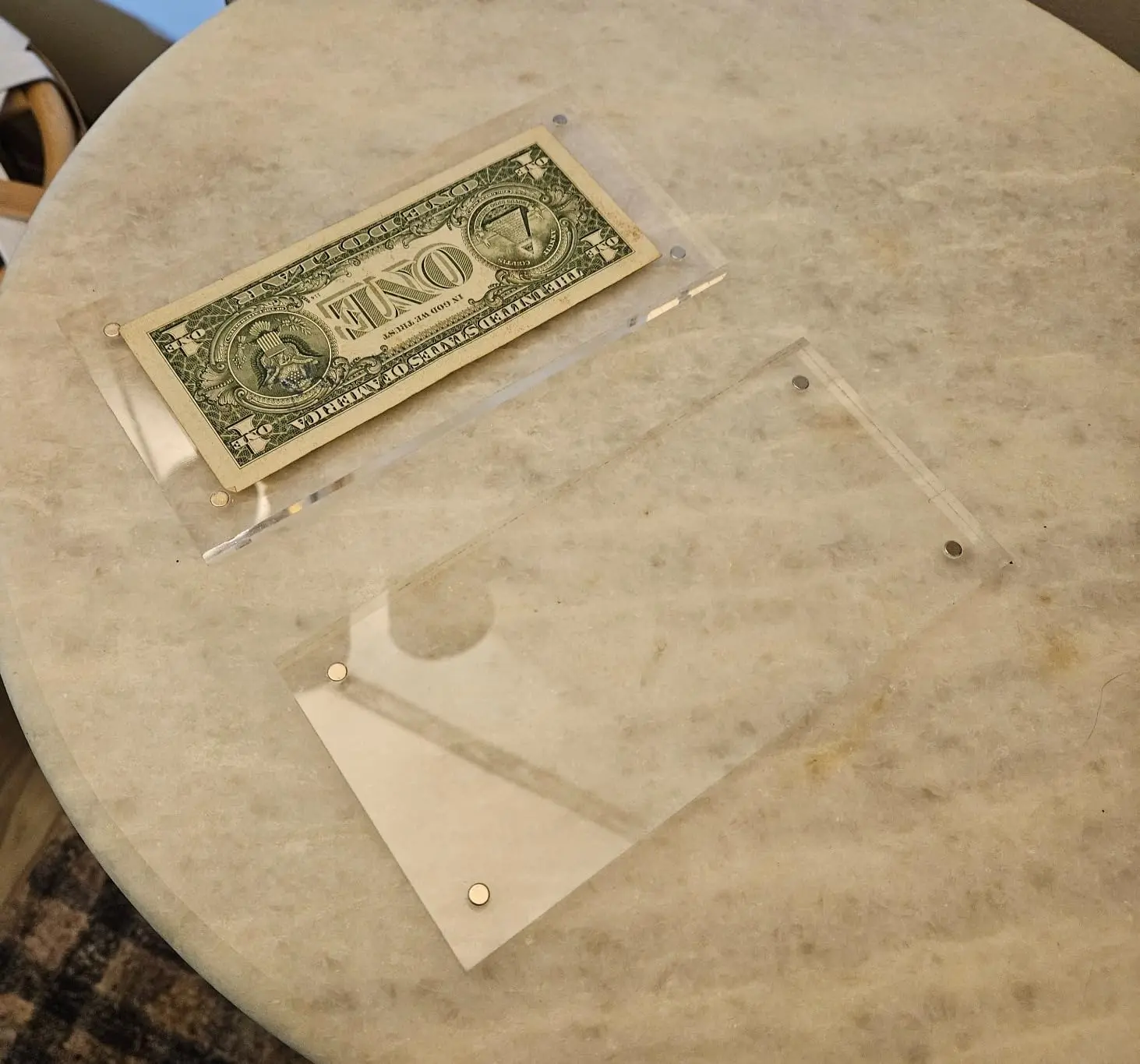 Акриловый дисплей держатель для долларовых банкнот бумажная рамка