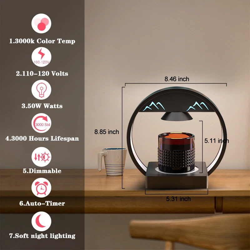 2024 OEM ODM The Latest Home Decor Luxury Wax Melting Lamp Ambient Led Night Lights Candle Warmer Lamp