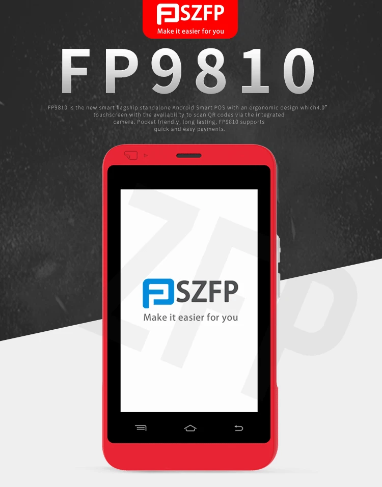 4-дюймовый программируемый Портативный 4G Wifi Android 10 OS EMV NFC smart POS-терминал без